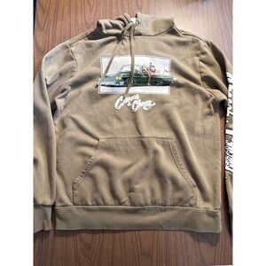 Cheech & Chong Mens Graphic Hoodie Brown Green Lowrider Sweatshirt Medium